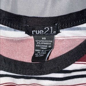 Long sleeve stripped crop top shirt